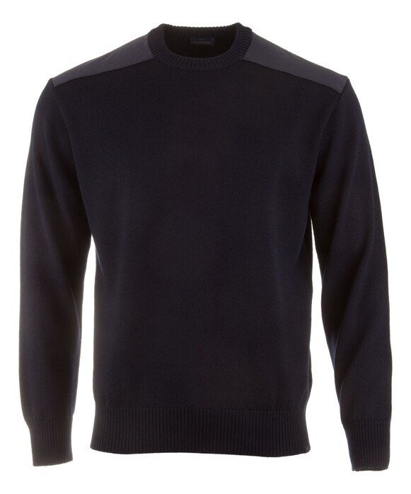 Paul & Shark Typhoon Re4x4 Soft Cool Touch Wool Crewneck Trui Donker Blauw