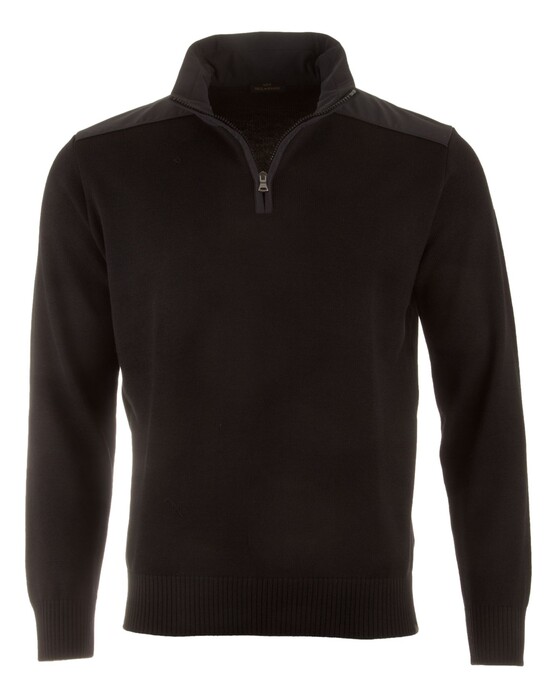 Paul & Shark Typhoon Re4x4 Soft Cool Touch Wool Half Zip Trui Zwart