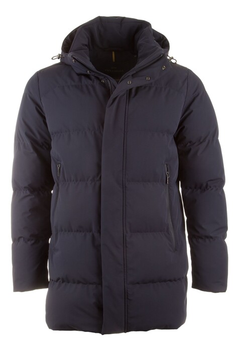 Paul & Shark Typhoon Re4x4 Stretch Re-Goose Down Parka With Shark Fin Jack Donker Blauw