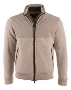 Paul & Shark Typhoon Re4x4 Suede Wool Cashmere Full Zip Cardigan Beige