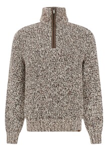 Paul & Shark Wool Alpaca Blend Half Zip Sweater Trui After Dark Brown