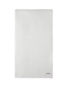 Paul & Shark Wool Moon Badge Scarf Milky White