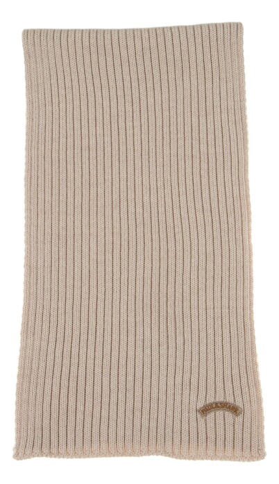 Paul & Shark Wool Moon Badge Scarf Off White