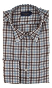 Paul & Shark XSoft Cotton Check Shirt Wit-Bruin-Grijs
