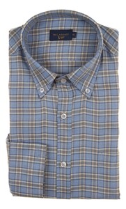 Paul & Shark Xsoft Cotton Lyocell Check Shirt Overhemd Licht Blauw - Grijs