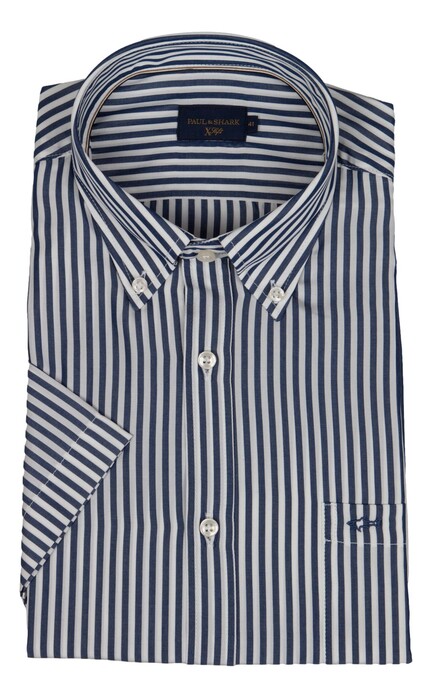 Paul & Shark Xsoft Lyocell Stripe Overhemd Donker Blauw