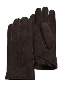 Pearlwood North New Zealand Sheep Fur Gloves Dark Brown Melange