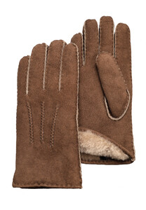 Pearlwood North New Zealand Sheep Fur Gloves Tobacco