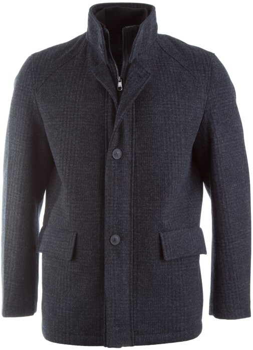 Pierre Cardin Checkered Futureflex Wool Like Coat Jack Navy