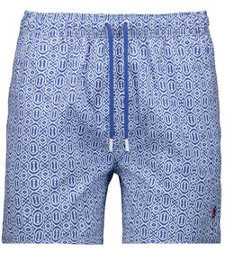 Ragman Abstract Fantasy Pattern Swim Short Royal Blue