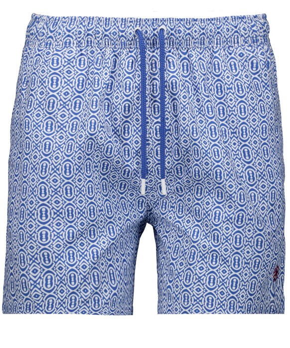 Ragman Abstract Fantasy Pattern Swim Short Royal Blue
