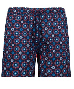 Ragman Abstract Flowers Fantasy Swim Short Blauw-Rood