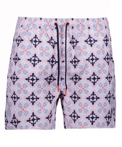 Ragman Abstract Tiles Pattern Swim Short Rosa-Multi