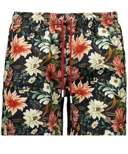 Ragman Allover Large Flowers Swim Short Multicolor