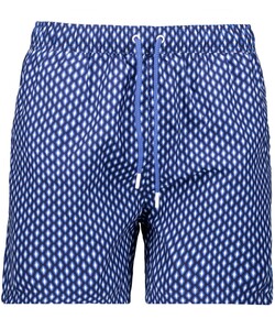 Ragman Allover Mini Diamond Shape Pattern Swim Short Night Blue-Blue