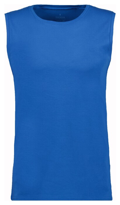 Ragman Athletic Jersey Shirt Round Neck Ondermode Blauw