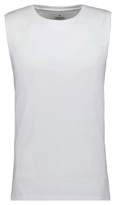 Ragman Athletic Jersey Shirt Round Neck Underwear White