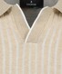 Ragman Bicolor Rib Knitted Short Sleeve Resort Collar Trui Beige Melange