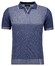 Ragman Bicolor Rib Knitted Short Sleeve Resort Collar Trui Night Blue