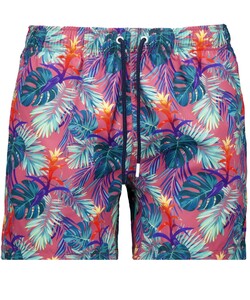 Ragman Bold Leaves Pattern Swim Short Multicolor