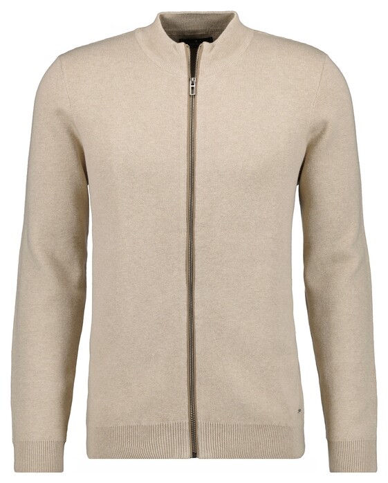 Ragman Cardigan Cotton Cashmere Fine Structure Vest Beige