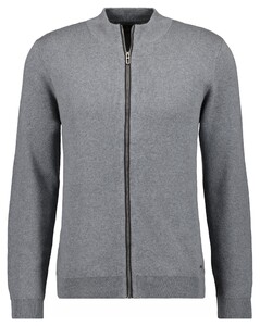 Ragman Cardigan Cotton Cashmere Fine Structure Vest Grijs