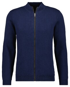 Ragman Cardigan Cotton Cashmere Fine Structure Vest Marine