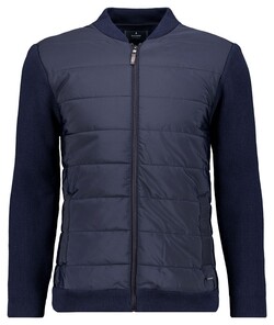 Ragman Cardigan Jacket Nylon Front College Collar Vest Marine