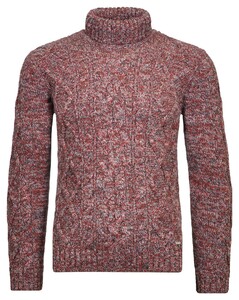 Ragman Col Cable Design Pullover Trui Blauw-Rood