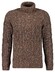 Ragman Col Cable Design Pullover Trui Bordeaux-Bruin