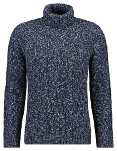 Ragman Col Cable Design Pullover Trui Mocca-Blue