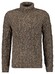Ragman Col Cable Design Pullover Trui Taupe-Grijs