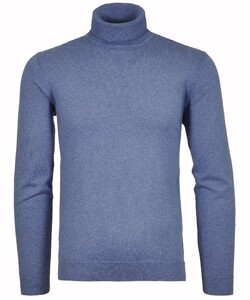 Ragman Col Cotton Cashmere Uni Trui Duivenblauw