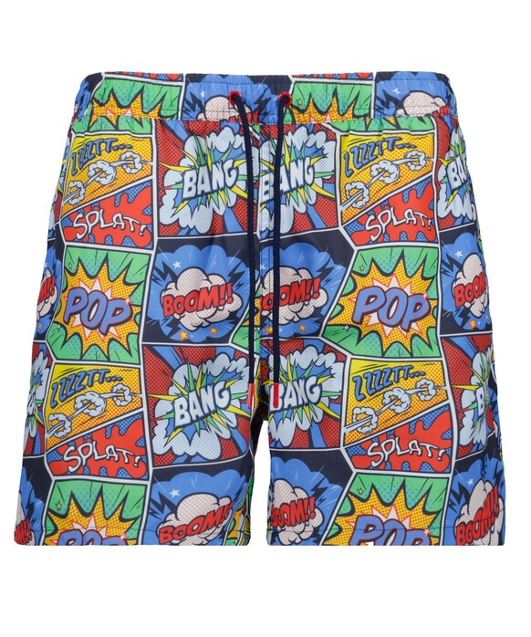 Ragman Comic Graphics Swim Short Blauw-Multi
