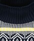 Ragman Cotton Jacquard Knit Stand Up High Turtle Neck Trui Marine