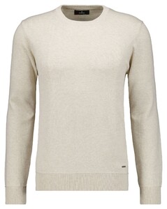 Ragman Cotton Knit Round Neck Mélange Trui Ecru
