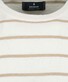 Ragman Cotton Linnen Knit Round Neck Stripe Trui Ecru