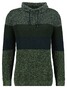 Ragman Cotton Structure Knit Maseltov Collar Trui Donker Groen