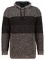 Ragman Cotton Structure Knit Maseltov Collar Trui Taupe-Grijs