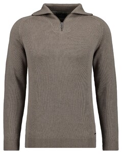 Ragman Cotton Troyer Zip Raglan Sleeve Trui Camel