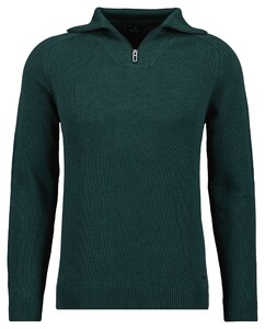 Ragman Cotton Troyer Zip Raglan Sleeve Trui Donker Groen
