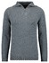 Ragman Cotton Troyer Zip Raglan Sleeve Trui Grijs Melange