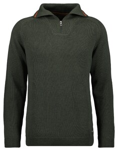Ragman Cotton Troyer Zip Raglan Sleeve Trui Khaki