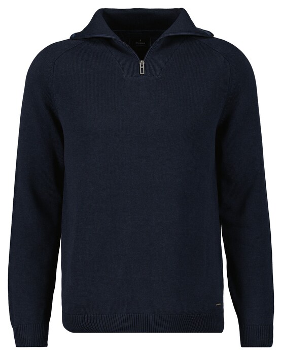 Ragman Cotton Troyer Zip Raglan Sleeve Trui Marine