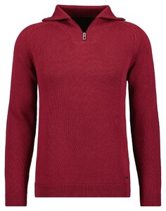 Ragman Cotton Troyer Zip Raglan Sleeve Trui Raspberry