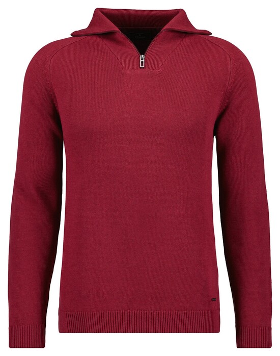 Ragman Cotton Troyer Zip Raglan Sleeve Trui Raspberry