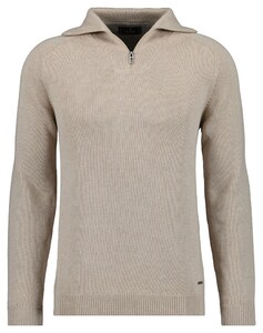 Ragman Cotton Troyer Zip Raglan Sleeve Trui Zand