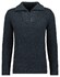 Ragman Cotton Troyer Zip Rib Knit Trui Asphalt