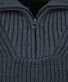 Ragman Cotton Troyer Zip Rib Knit Trui Asphalt