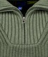 Ragman Cotton Troyer Zip Rib Knit Trui Khaki